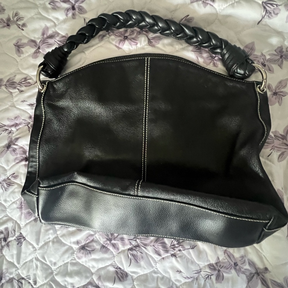 Ralph Lauren Black Label Black Leather Shoulder Bag Classic Design